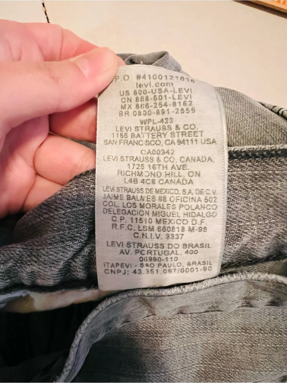 Levi's Men's Washed Grey Straight Jeans